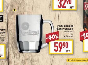 Billa Pivní sklenice pilsner urquell nabídka