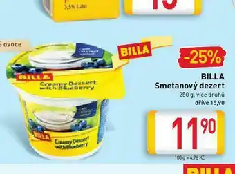 Billa Smetanový dezert nabídka