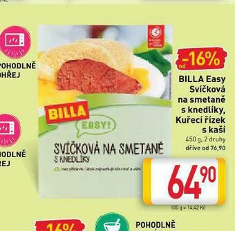 Billa Svíčková na smetaně nabídka