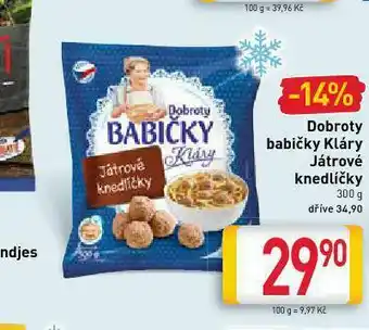Billa Játrové knedlíčky babičky kláry nabídka