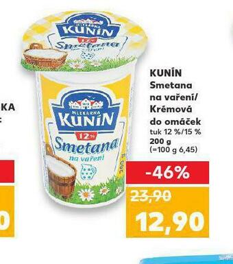 Kaufland Kunín smetana na vaření nabídka