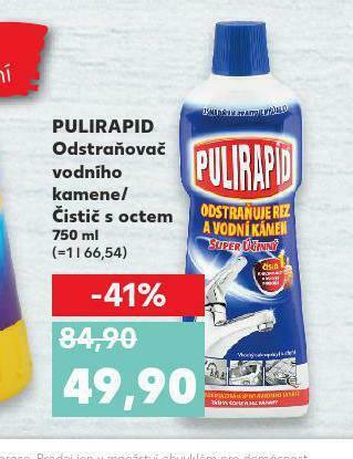 Kaufland Pulirapid odstraňovač vodního kamene nabídka