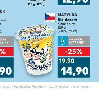 Kaufland Matylda bio dezert nabídka