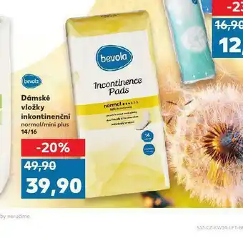 Kaufland Bevola dámské vložky inkontinenční nabídka