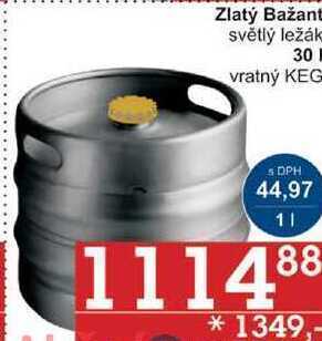 Jip Zlatý bažant světlý ležák, 30 l nabídka