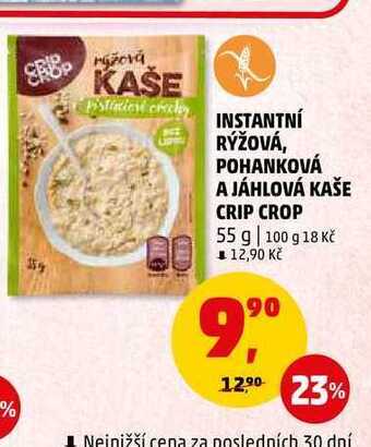 Penny Market Instantní rýžová, pohanková a jáhlová kaše crip crop, 55 g nabídka