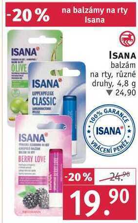 Rossmann Isana balzám na rty, 4,8 g nabídka