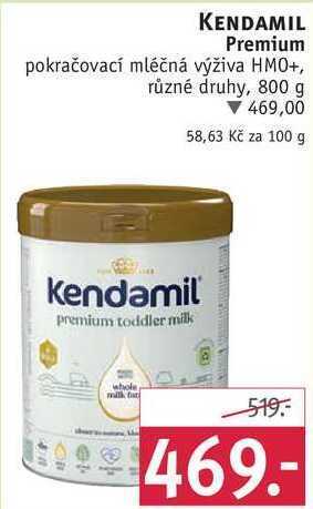 Rossmann Kendamil premium pokračovací mléčná výživa, 800 g nabídka