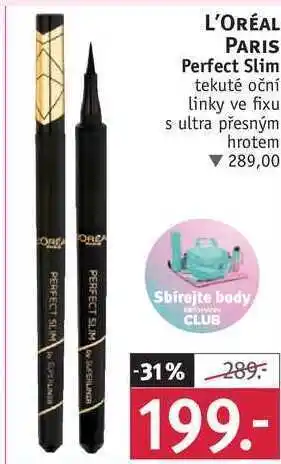 Rossmann L'oréal paris perfect slim tekuté oční linky ve fixu nabídka