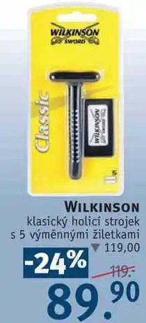 Rossmann Wilkinson klasický holicí strojek s 5 výměnnými žiletkami nabídka