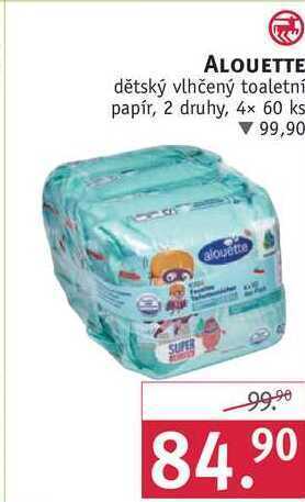 Rossmann Alouette dětský vlhčený toaletní papír, 4x 60 ks nabídka