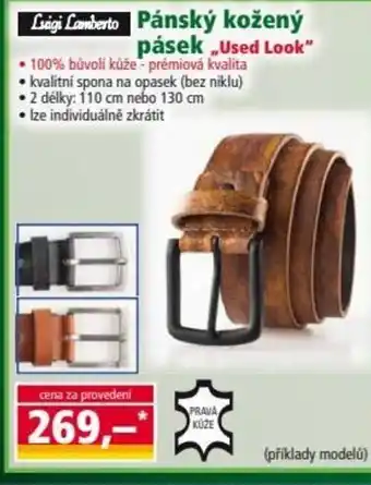 Norma Luigi Lamberto Pánský kožený pásek „Used Look" nabídka