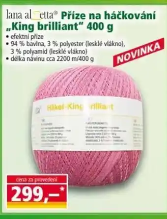 Norma Příze na háčkování „King brilliant" 400 g nabídka