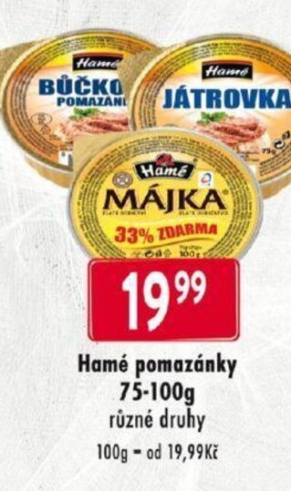 Qanto Hamé pomazánky 75-100g nabídka