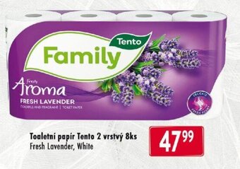 Qanto Toaletní papír Tento 2 vrstvý 8ks Fresh Lavender, White nabídka