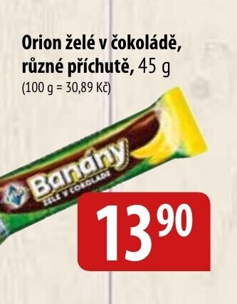 Bala Orion želé v čokoládě, různé příchutě, 45 g nabídka