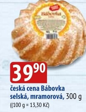 Bala česká cena Bábovka selská, mramorová nabídka