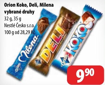 Partner Maloobchodní síť Orion Koko, Deli, Milena vybrané druhy nabídka