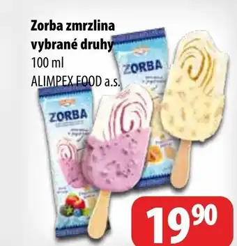 Partner Maloobchodní síť Zorba zmrzlina vybrané druhy 100 ml nabídka