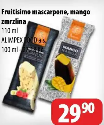Partner Maloobchodní síť Fruitisimo mascarpone, mango zmrzlina nabídka