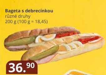 Potraviny CZ Bageta s debrecínkou nabídka