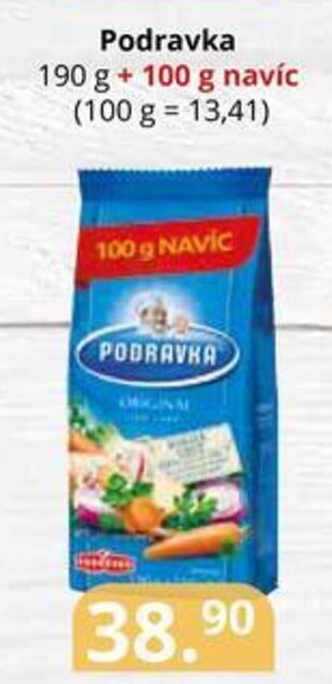 Potraviny CZ Podravka 190 g + 100 g navíc nabídka