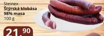 Potraviny CZ Steinex Štýrská klobása 98% masa 100 g nabídka