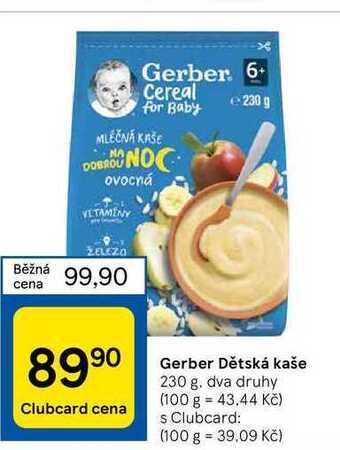 Tesco Gerber dětská kaše 230 g nabídka