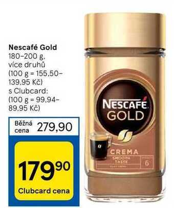 Tesco Nescafé gold 180-200 g nabídka