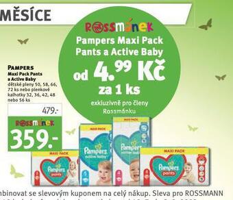 Rossmann Pampers pleny nabídka