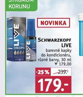 Rossmann Schwarzkopf barevné kapky do kondicionéru nabídka