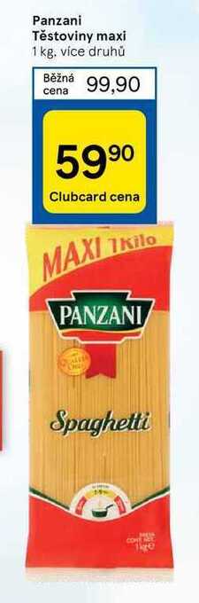 Tesco Panzani těstoviny maxi 1 kg nabídka