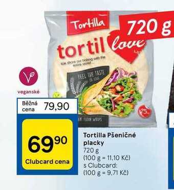 Tesco Tortilla pšeničné placky 720 g nabídka