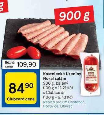 Tesco Kostelecké uzeniny horal salám 900 g nabídka