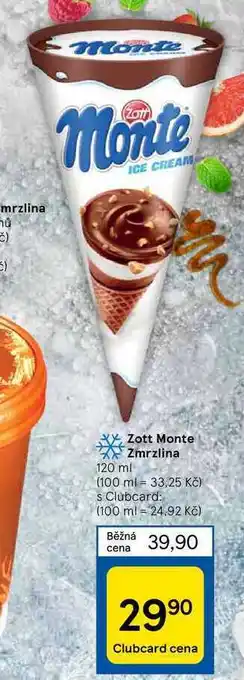 Tesco Zott monte zmrzlina 120 ml nabídka
