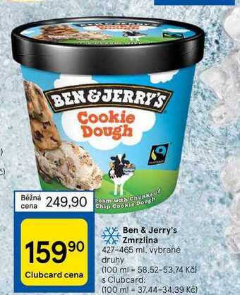 Tesco Ben & jerry's zmrzlina 427-465 ml nabídka
