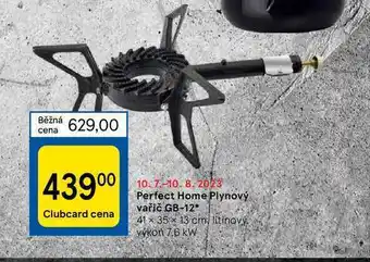 Tesco Perfect home plynový vařič gb-12* 41 35x 13 cm, litinovy. výkon 7,6 kw nabídka
