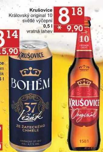 Jip Krušovice královský original 10 světlé výčepní, 0,5 l nabídka