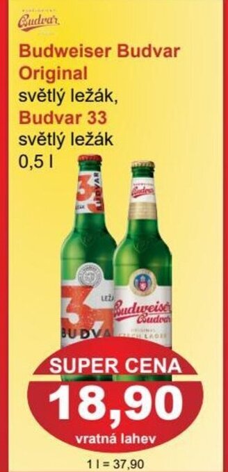 PLUS JIP Budweiser Budvar Original nabídka