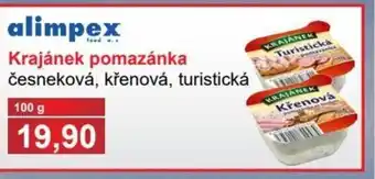 PLUS JIP Krajánek pomazánka česneková, křenová, turistická nabídka