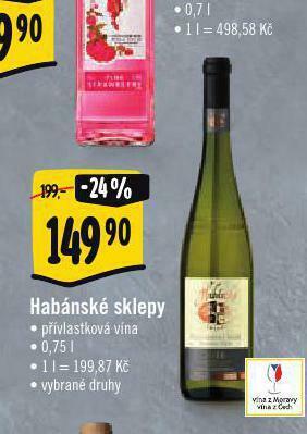 Albert Habánské sklepy nabídka