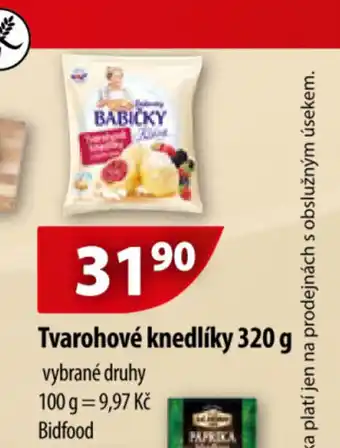 CBA Tvarohové knedlíky 320g nabídka