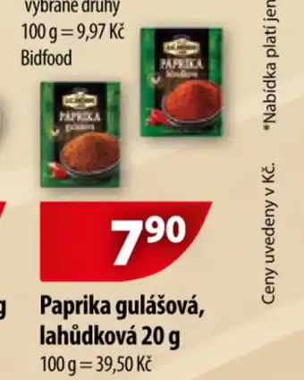 CBA Paprika gulášová lahůdková 20g nabídka