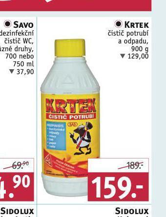 Rossmann Krtek čistič potrubí nabídka