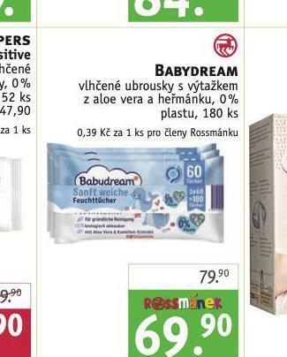 Rossmann Babydream vlhčené ubrousky nabídka