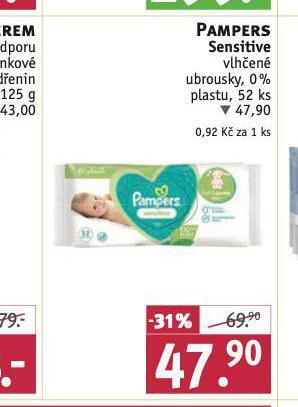 Rossmann Pampers sensitive vlhčené ubrousky nabídka