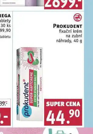 Rossmann Prokudent fixační krém na zubní náhrady nabídka