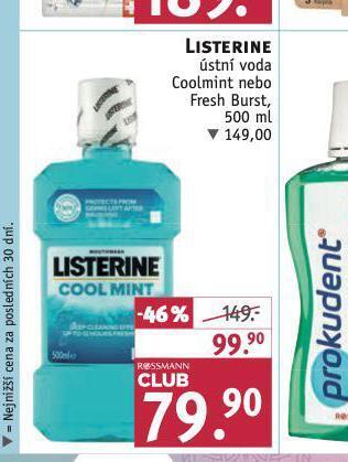 Rossmann Listerine ústní voda nabídka