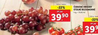 Lidl ČERVENÉ HROZNY STOLNÍ BEZSEMENNÉ nabídka