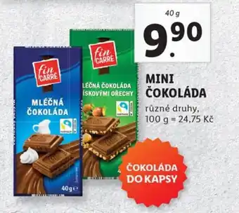 Lidl MINI ČOKOLÁDA nabídka